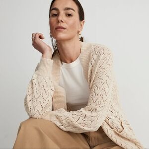 Madewell Cream Open-Knit Cardigan Sweater